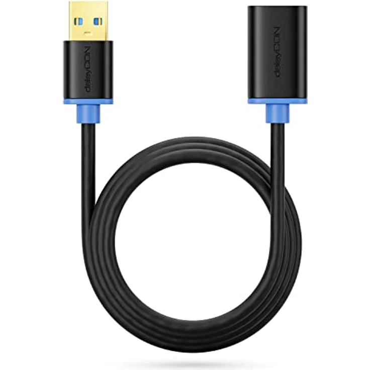 deleyCON 1m USB 3.0 Super Speed Verlängerungskabel - USB A-Stecker zu USB A-Buchse - USB 3.0 Super Speed Technologie bis zu 5 Gbit/s - Schwarz/Blau - Preisvergleich – Bild 5