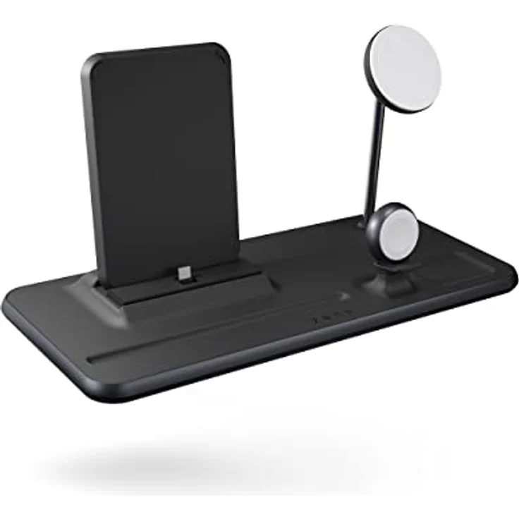 ZENS Aluminium MagSafe Ladestation 4in1 für iPhone, iPad, AirPods, Apple Watch und -Pencil (Qi/Mfi und Made for MagSafe Zertifizierung, 45W Netzteil + Kabel inklusive) Schwarz – Bild 2