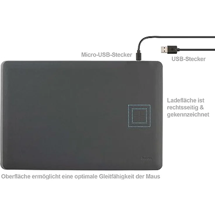 Hama Wireless Charging Mousepad, dunkelgrau – Bild 5