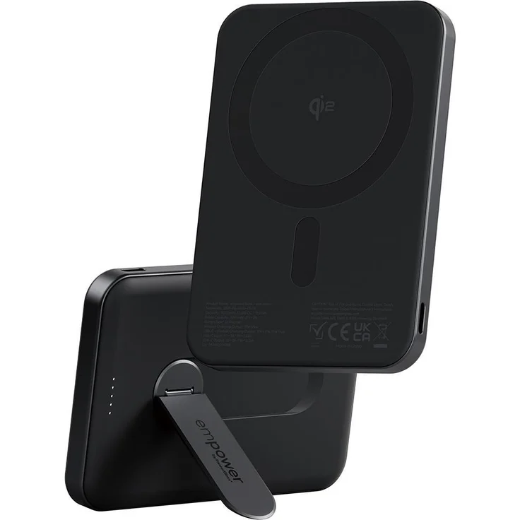 PanzerGlass empower Bank Spin Stand, Powerbank mit 5000 mAh, 20 W, MagSafe, Schwarz