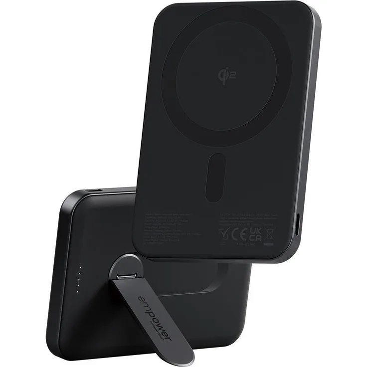 PanzerGlass empower Bank Spin Stand, Powerbank mit 5000 mAh, 20 W, MagSafe, Schwarz