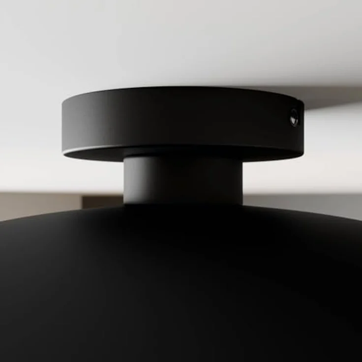 Lindby Deckenlampe schwarz, gold Ø 60 cm, Metall Schirm, atmosphärisches Licht, 1x E27 – Bild 5