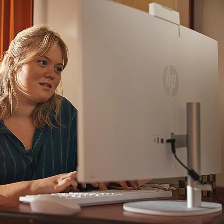 HP 27-cr0005ng All-in-One-PC, 68,6 cm (27") Full HD, AMD Ryzen 3, 8 GB RAM, 512 GB SSD, Windows 11 Home, muschelweiß – Bild 3