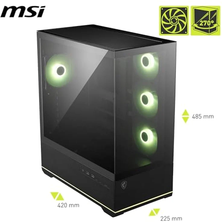 MSI MAG PANO 110R PZ, PC-Gehäuse mit Glas-Seitenteil und anpassbarem RGB-Beleuchtungssystem – Bild 2