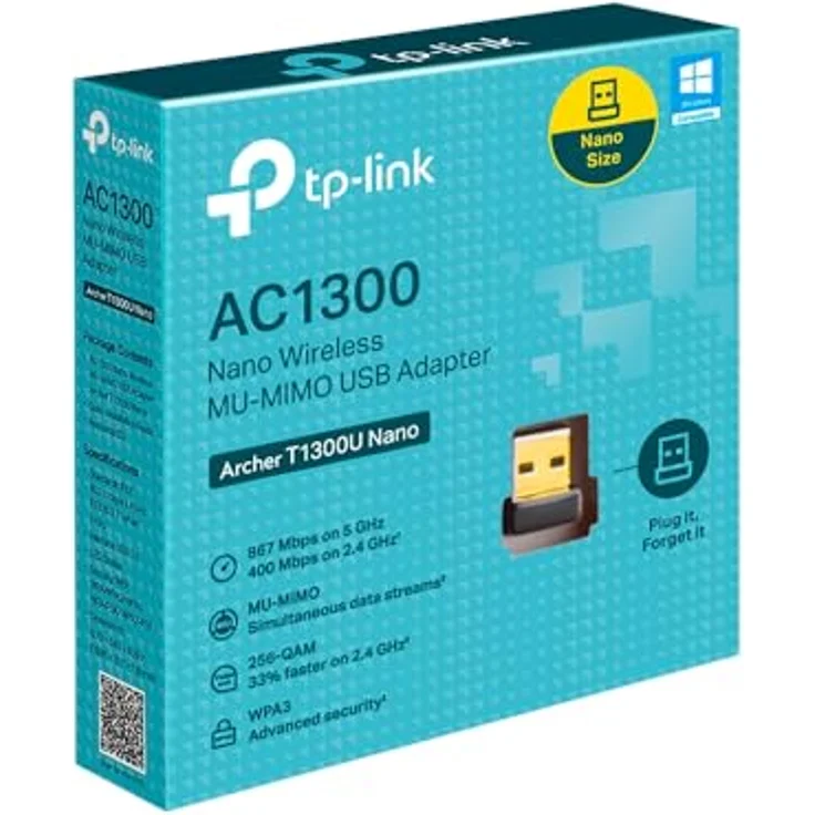 TP-LINK Archer T1300U, Nano Mini-Dual-Band-Wi-Fi-USB Adapter, bis zu 1300 Mbit/s mit MU-MIMO-Technologie – Bild 4