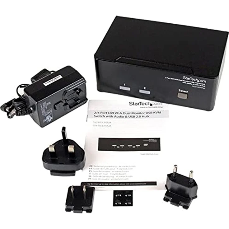StarTech.com Dual DVI VGA 2 Port Monitor Audio Switch 2-fach KVM Umschalter USB 2.0 1920x1200 - 2 x USB 2.0 4 x DVI-I 4 x Klinke (Buchse) – Bild 5