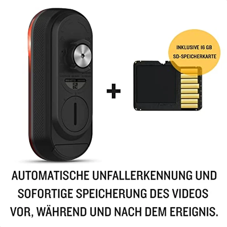 Garmin Varia RCT716 - Radar mit integrierter Dashcam zur Aufzeichnung und Speicherung von Ereignissen. Warnt vor heranfahrenden Fahrzeugen; STVZO Rücklicht mit 5 Lumen, inkl. 16 GB SD-Speicherkarte – Bild 3