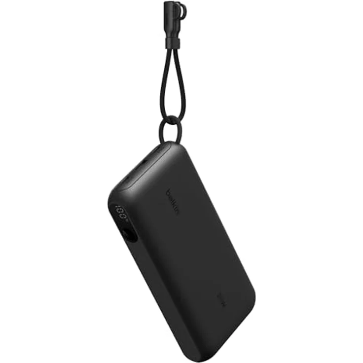 Belkin Powerbank BoostCharge 20.000 mAh, 2 USB-C-Anschlüsse, 1 USB-A Anschluss, 20 W Leistung, Akkuanzeige – Schwarz – Bild 1