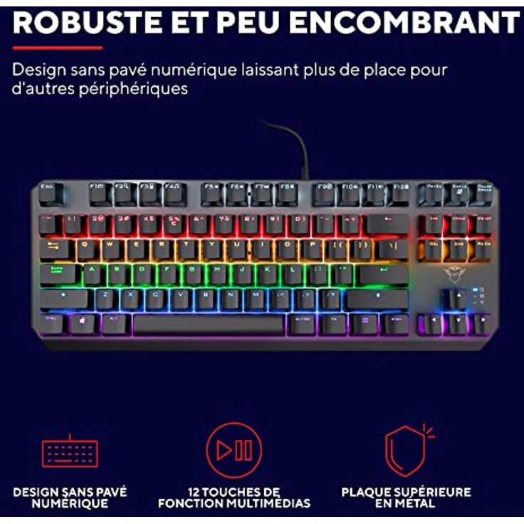 Trust Gaming GXT 834 Callaz TKL Mechanische Tastatur, Französisches AZERTY-Layout – Bild 3