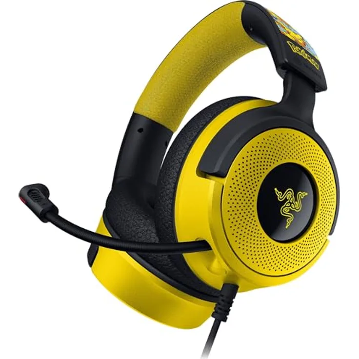 Razer Kraken V4 X Pokémon Edition, Kabelgebundenes USB-Gaming-Headset mit Triforce 40mm-Treibern, einziehbarem Mikrofon, Surround Sound und Chroma RGB, für PC & Konsole über USB-C | Pokémon Kanto