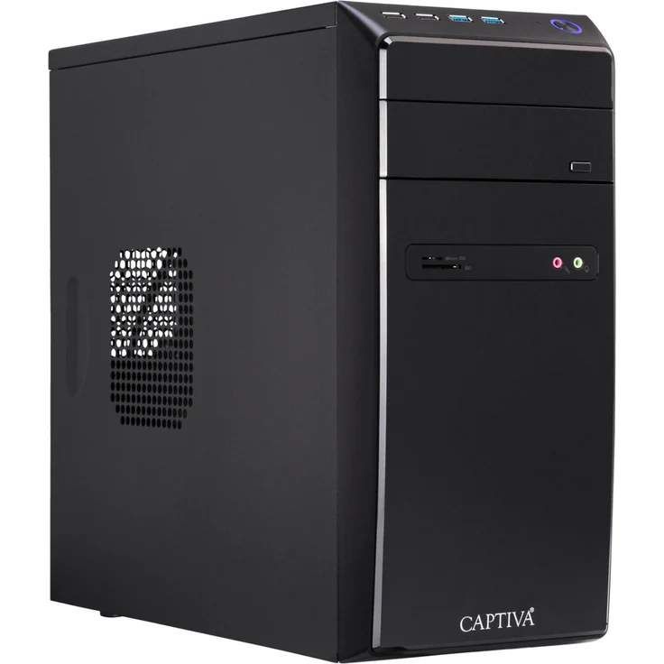 Captiva Power Starter R65-472, Desktop-PC mit AMD Ryzen 5 5600G, 8 GB RAM, 500 GB SSD, Radeon Graphics, Schwarz