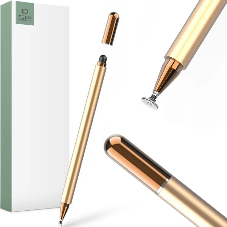 Tech-Protect Charm Stylus Stift Gold, eleganter Eingabestift mit Präzisionsspitze und ergonomischem Design für Smartphones und Tablets