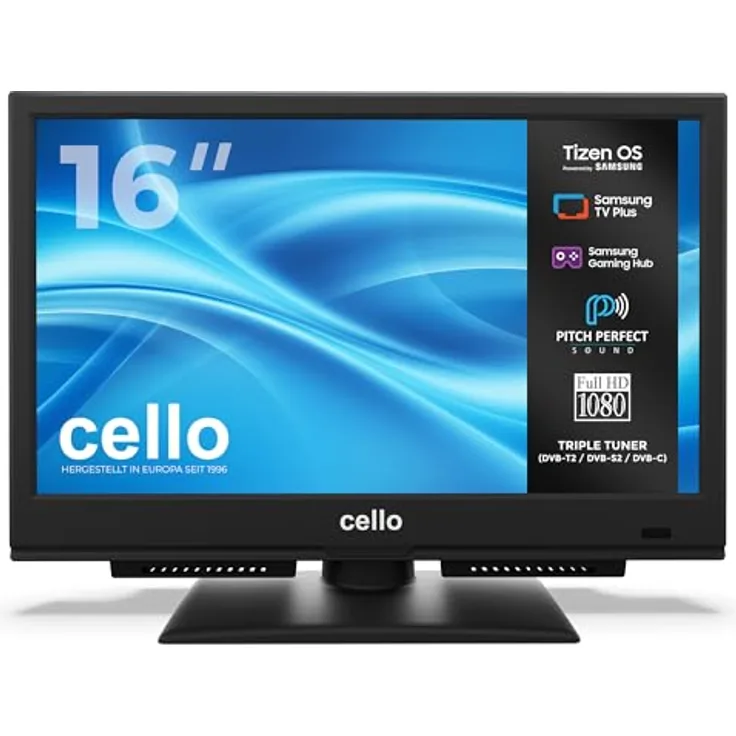 Cello 16″ Tizen OS Smart LED TV (CT626TZH), Full HD mit Triple Tuner, Pitch Perfect Sound, WLAN, Bluetooth und Tizen App Store