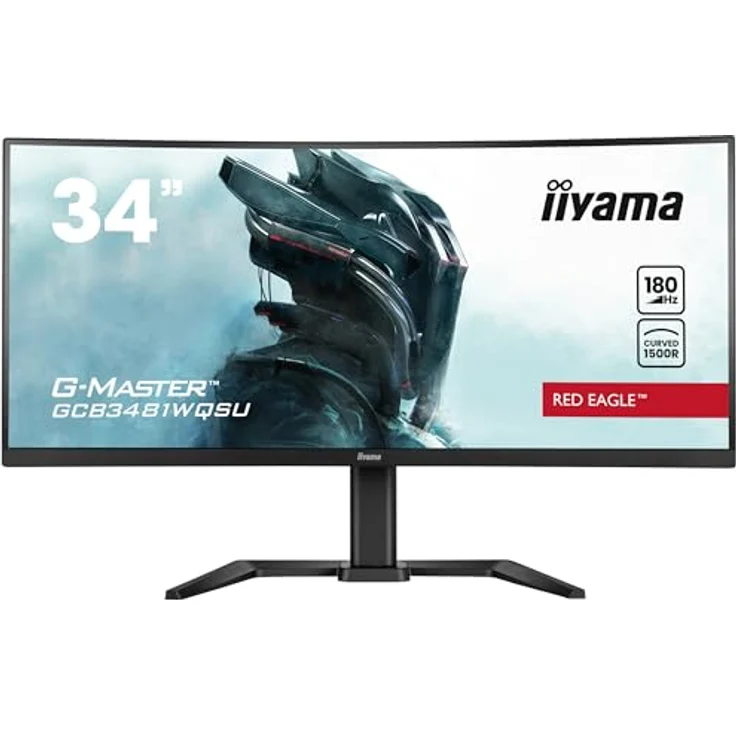 iiyama G-Master Red Eagle GCB3481WQSU-B1 Curved 1500R 86,4cm 34“ VA LED Gaming Monitor UWQHD HDMI DP USB3.2 0.3ms 180Hz HDR400 Adaptive Sync Höhenverstellung schwarz – Bild 5