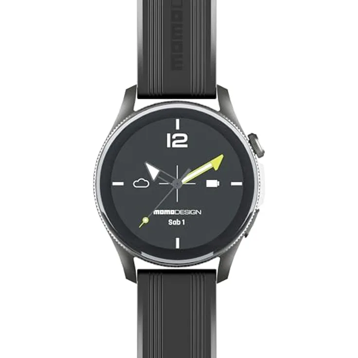 Interphone Smartwatch Zero, 1,43" TFT Full-Touch-Display, Bluetooth-Verbindung, schwarz
