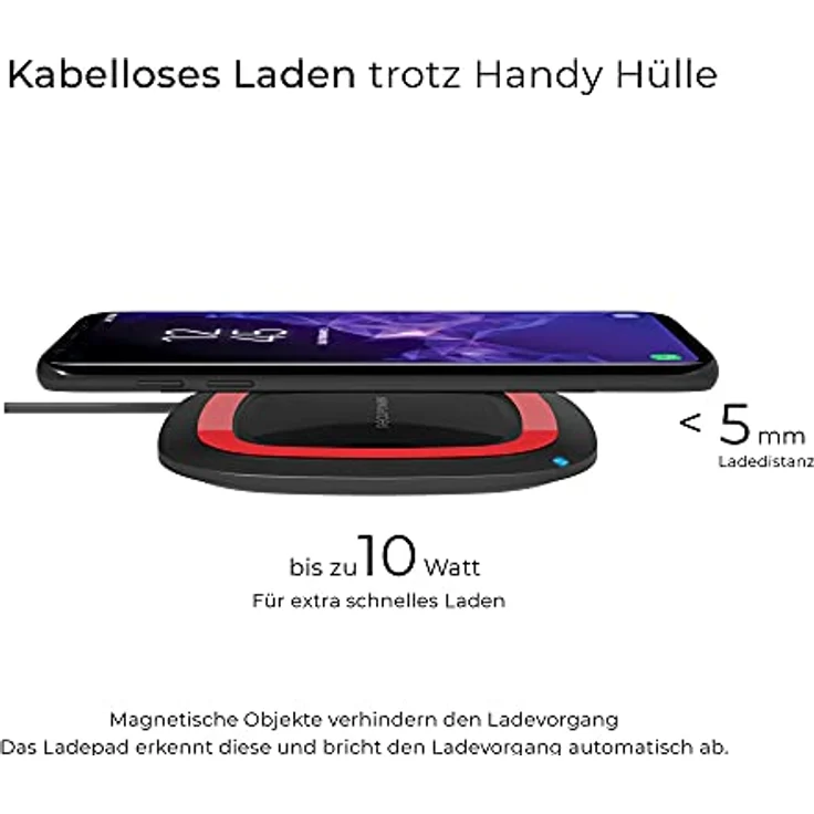 Realpower 257639 wireless Charger schwarz-rot – Bild 3