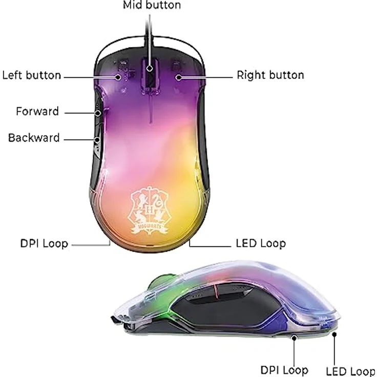 Trade Invaders Gaming Maus - Harry Potter, Souris Filaire mit Retro-Eclairage LED – Bild 4