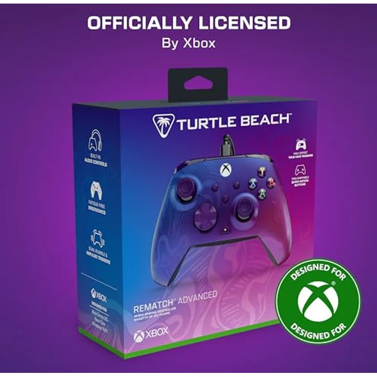 Turtle Beach Rematch Advanced Wired (2025), Gaming Controller für Xbox One S/X und Windows, ergonomisches Design in Violett, programmierbare Tasten, USB Typ-C Verbindung – Bild 7