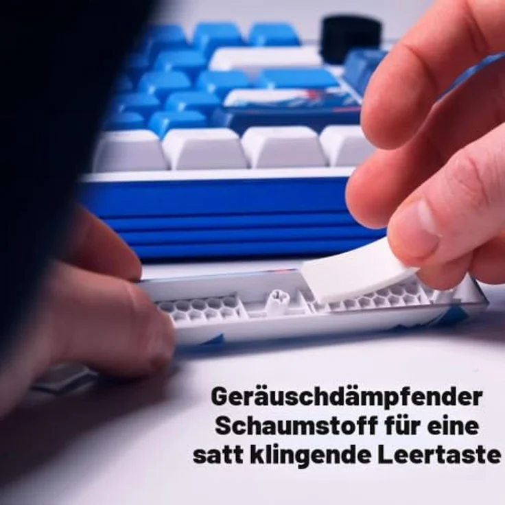 Dark Project GeekBoy PBT-Tastenkappen, ergonomisches CSA-Profil, ANSI/ISO-Layout, blau oder weiß – Bild 8