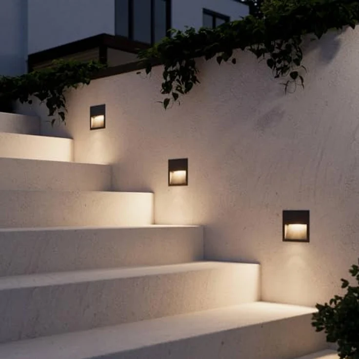 Lucande LED Wandeinbaulampe aussen für Wege, Treppen, Eingänge | IP54 | LED Außenleuchte dunkelgrau |Wandeinbaustrahler | Treppenbeleuchtung außen | inkl. 1 x 3W LED Leuchtmittel A+ – Bild 4