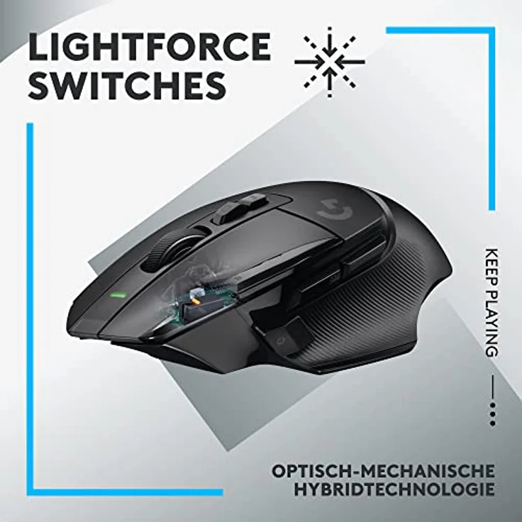 Logitech G502 X LIGHTSPEED Kabellose Gaming-Maus - Optische Maus mit optisch-mechanischen LIGHTFORCE Hybridschaltern, HERO 25K Gaming-Sensor, Kompatibel mit PC - macOS/Windows - Schwarz – Bild 2