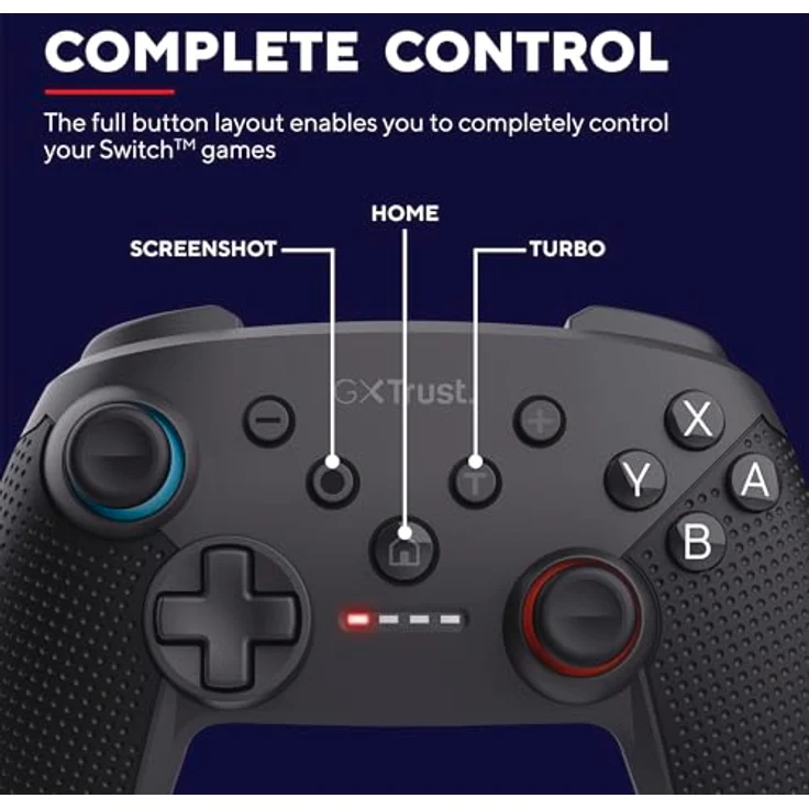 Trust Gaming GXT 1246 Muta Bluetooth Nintendo Switch Controller, 15h Spielzeit, Dual-Shock-Vibration, Schwarz – Bild 5