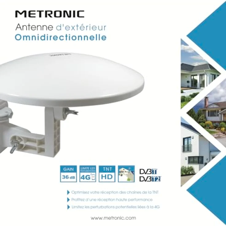 Metronic 427017 Ausrichtbare Antenne mit F.Stecker, 36 dB Weiß – Bild 4