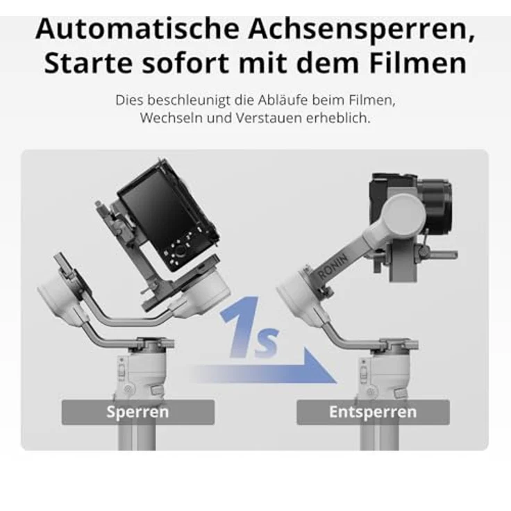 DJI RS 4 Mini, Gimbal-Stabilisator für Kamera Canon/Sony/Panasonic/Nikon/Fujifilm, Auto-Achsenverriegelungen, Intelligente Verfolgung, Native vertikale Aufnahmen – Bild 2