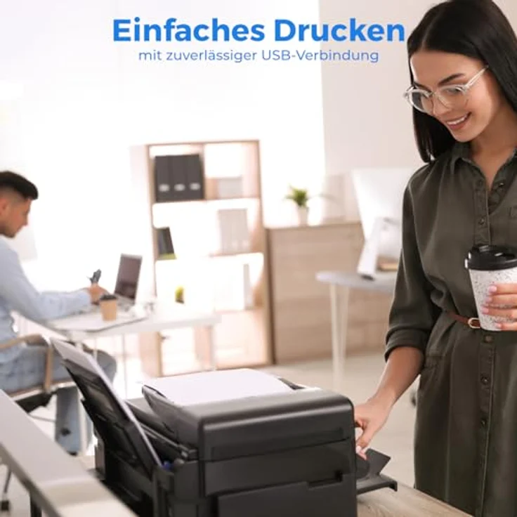 deleyCON 2m USB C Druckerkabel, geflochtenes USB-C auf USB-B Kabel mit Metallsteckern, hohe Haltbarkeit, ideal für Drucker und Scanner, kompatibel mit iPhone, MacBook, HP, Samsung, Canon, Brother – Bild 5