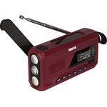 Imperial DABMAN OR 2 - DAB+ Kurbelradio/Notfallradio - tragbares Digitalradio (Radio, DAB/DAB+/UKW/FM, Bluetooth, Solarzelle, Kurbel, Akku, Taschenlampe, SOS, Powerbank) rot