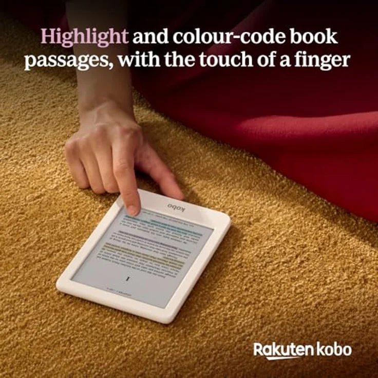 Kobo Clara Colour eReader, 6" Glare-Free Colour E Ink Kaleido 3 Display, wasserdicht, 16GB Speicher, Weiß – Bild 3