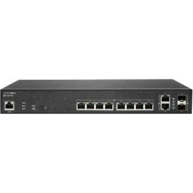 SonicWALL Switch SWS12-10FPOE, managed Switch mit 10 x 10/100/1000 (PoE+), 2 x Gigabit SFP, 130 W, Desktop, 3 Jahre 24x7 Support
