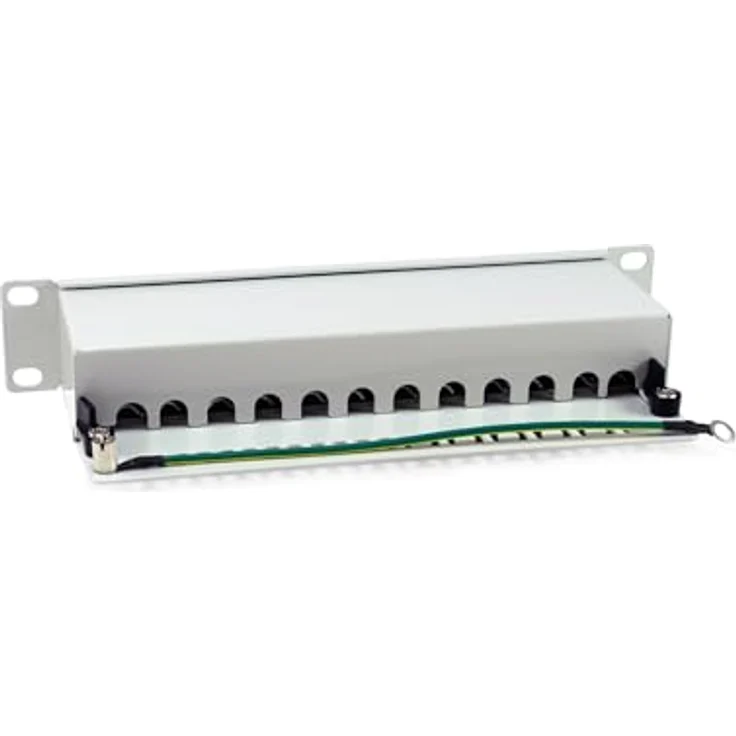 Equip 326523 12-Port Cat.6A geschirmtes Patchpanel, 10", Lichtgrau, bis zu 500 MHz, 10GBase-T, 1HE – Bild 2
