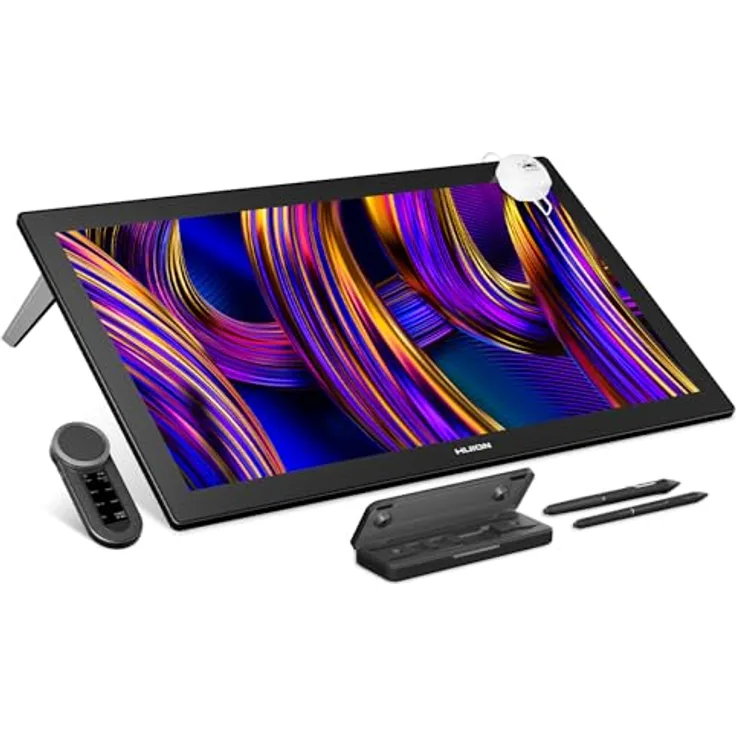 HUION Kamvas Pro 27, 27 Zoll 4K UHD Grafiktablett mit 144Hz, PenTech 4.0, 16384 Druckstufen, Touch-Funktion, Canvas Glass 3.0 für professionelle Künstler
