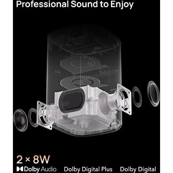 XGIMI MoGo 2 Mini Beamer, 400 ISO Lumen, 2X8W-Lautsprecher, Portable Beamer WiFi Bluetooth Heimkino Vidoe Projektor mit Autofokus, Objektvermeidung, Bildschirmanpassung. Grey – Bild 5