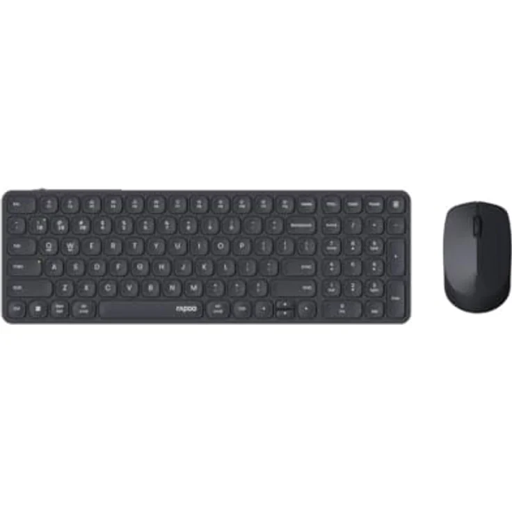 Rapoo 9710M, Kabelloses Bluetooth Tastatur-Maus Set, QWERTZ Layout, Wiederaufladbar, Aluminium Basis, Multi-Device, Dunkelgrau – Bild 1