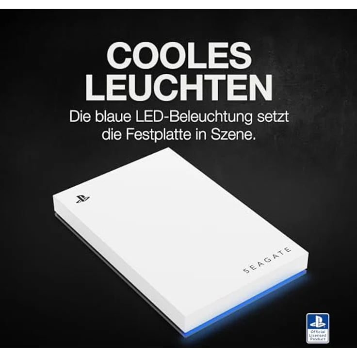 Seagate Game Drive PS4/PS5, 5TB, tragbare externe Festplatte, 2.5 Zoll, USB 3.0, weiß, LED blau, Plug and Play, Modellnr.: STLV5000200 – Bild 4