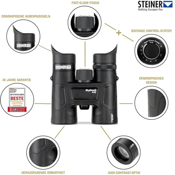 Steiner Fernglas Skyhawk 4.0 8x32 - Deutsche Marken-Qualität, 10 Jahre Garantie, für Erwachsene, leicht & handlich, hochwertig & robust, Profi-Fernglas für Natur,- Tier- und Vogelbeobachtungen – Bild 3