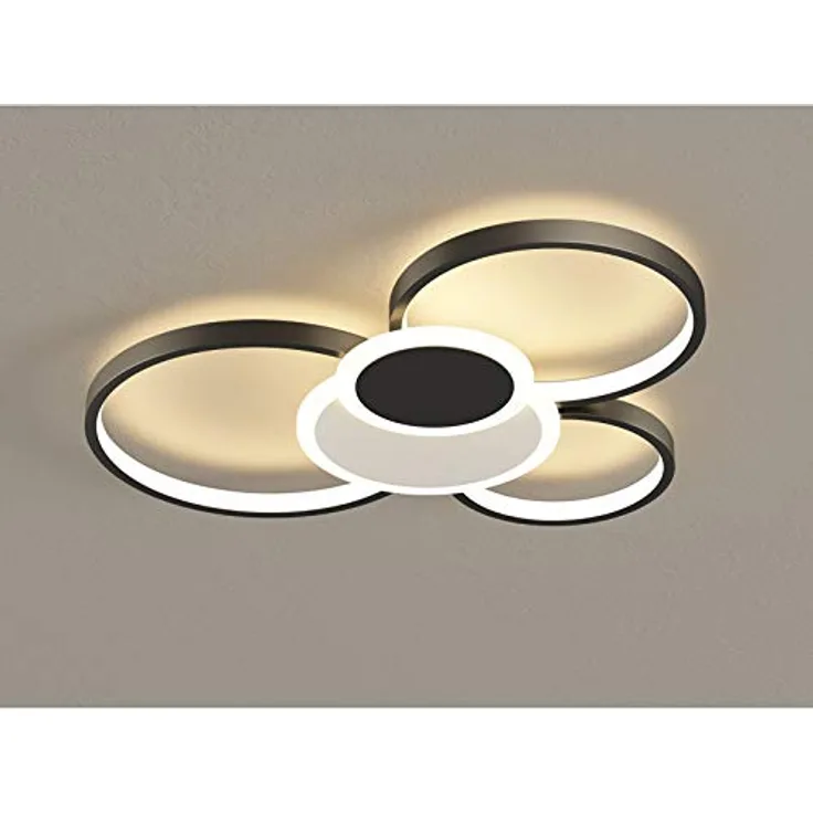 Eurotondisplay LED Deckenleuchte X8162-56cm 55W mit Fernbedienung dimmbar Schwarz, Lichtfarbe und Helligkeit einstellbar