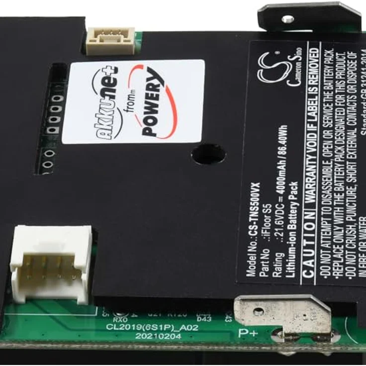 akku-net Akku für Tineco iFloor S5 Nass- und Trockensauger, 21,6V, Li-Ion, Schwarz, hohe Kapazität – Bild 3
