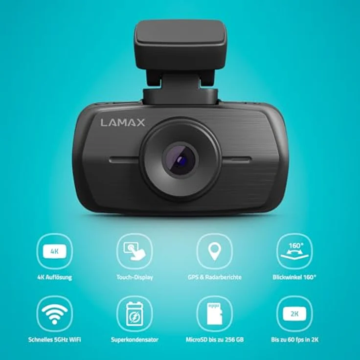 Lamax C11 GPS 4K-Autokamera, 4K Dashcam, 256 GB Speicherkarte, Loop-Aufnahme, Parkmodus, 3M-Magnethalterung – Bild 2