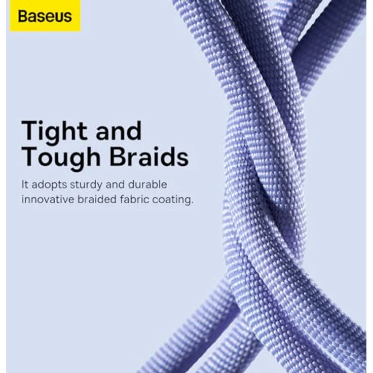 Baseus Crystal Shine Serie 18W 1,2 m USB-A auf Lightning-Kabel, lila, schnelles Laden und Datenübertragung, verstärkte Stecker – Bild 6