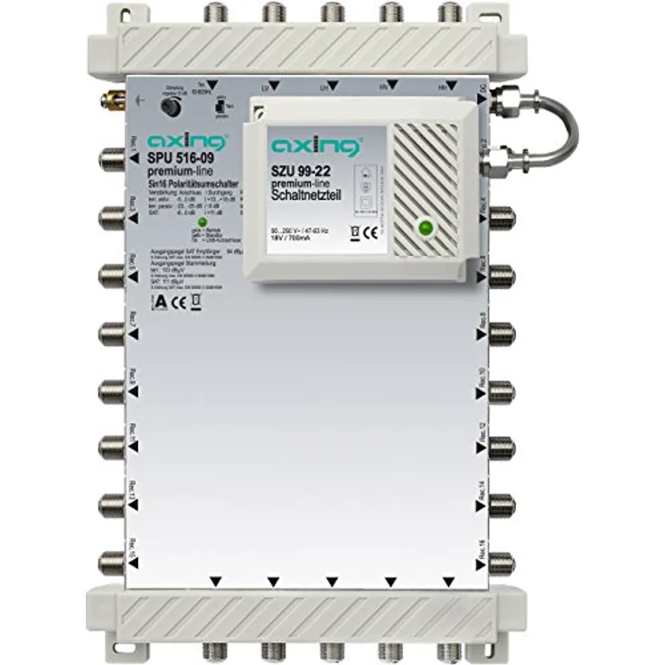 Axing SPU 516-09 SAT-Multischalter 16 Teilnehmer Premium-Line erweiterbar aktiv Quad-tauglich (5 x 16) – Bild 2