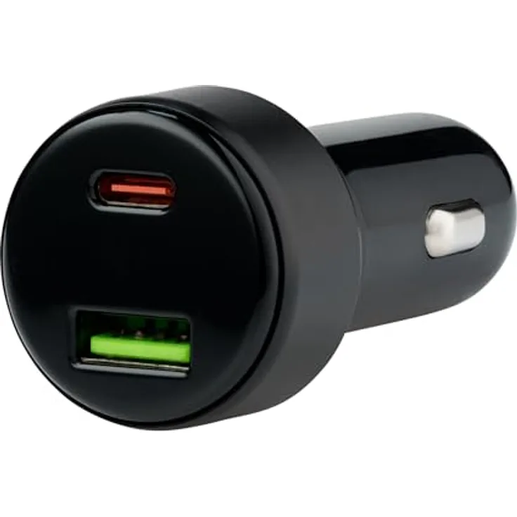 Qualo QRLS-AC-01-32 Recycling Autoladegerät, USB-A / USB-C, 32W, schwarz, mit Schnellladeprotokollen PD und QC, geeignet für PKWs und Lkw