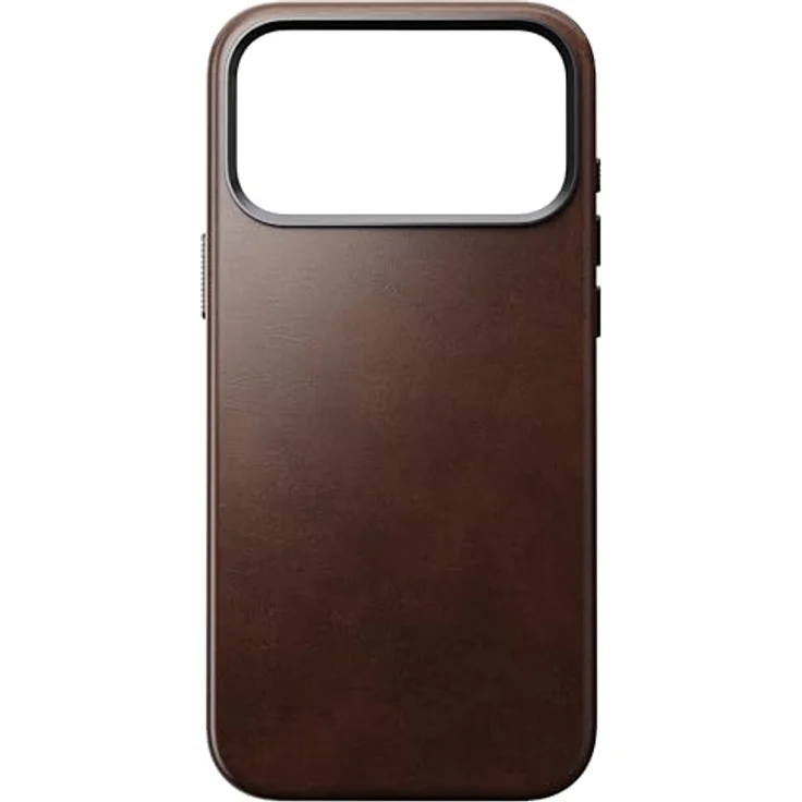 NOMAD Traditional Leather Case für iPhone 17 Pro Max, MagSafe-kompatible Echtlederschutzhülle in Rustic Brown Horween mit erhöhtem Rand und Mikrofaserauskleidung – Bild 1