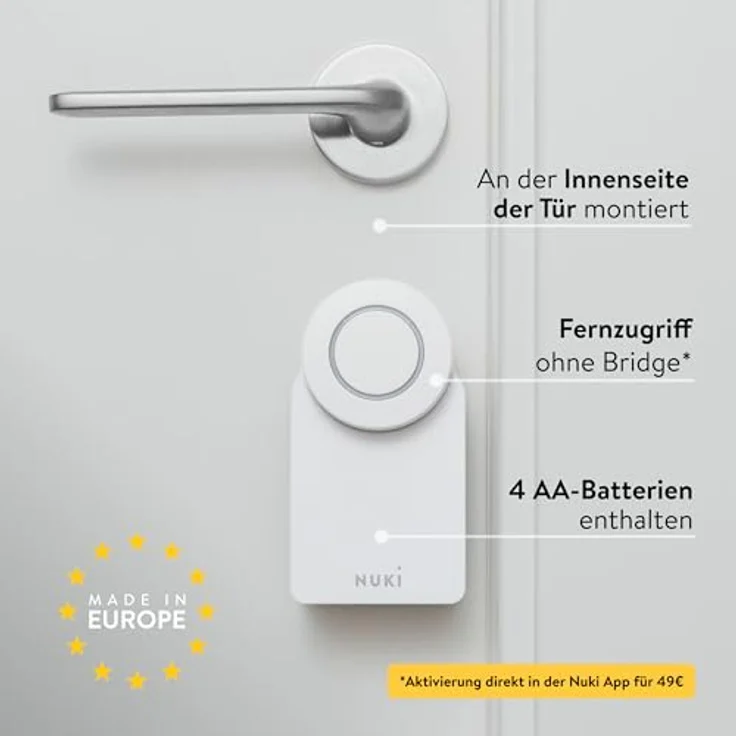 NUKI Smart Lock Go (2025) mit Bluetooth, WLAN & Matter, elektronisches Türschloss, smartes Schloss zum Nachrüsten, schwarz – Bild 3