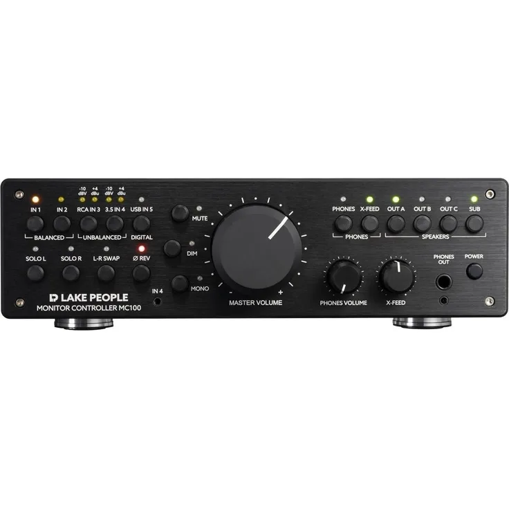 Lake People MC100 PRO, MIDI-Controller mit hochwertigem D/A-Wandler, umfangreichen Signalmanipulationsmöglichkeiten und LED-Anzeigen, Schwarz