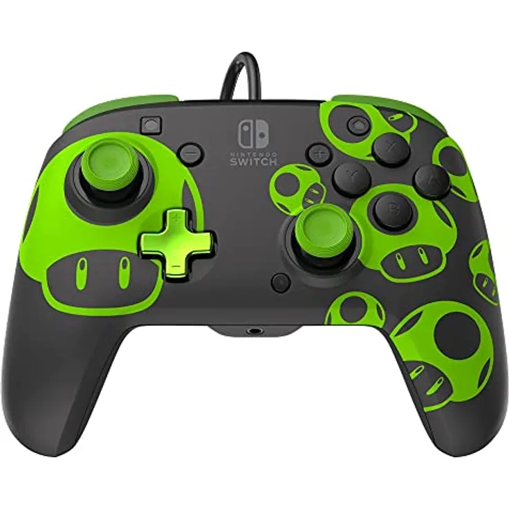 PDP Switch Rematch verkabelt controller 1-UP Glow in the dark Offiziell Lizenziert durch Nintendo - Customizable buttons, sticks, triggers, and paddles - Ergonomic Controllers