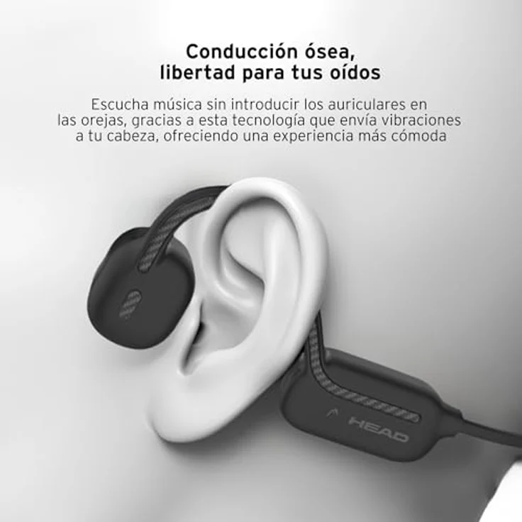 Head Bone Conduction Earphones, kabellose Kopfhörer mit IPX8 wasserdicht, Bluetooth 5.3, leichtes Design - Schwarz – Bild 3