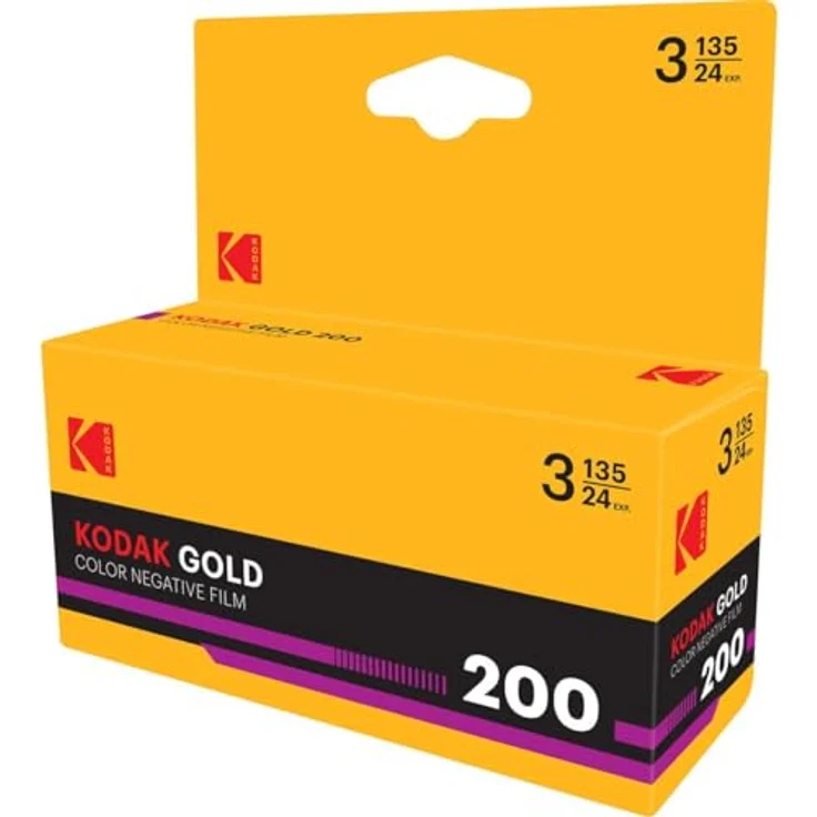 KODAK Eastman Gold 200, 35 mm Farbnegativfilm mit feinem Korn, 3 Rollen á 24 Aufnahmen, tageslichtbalanciert – Bild 1